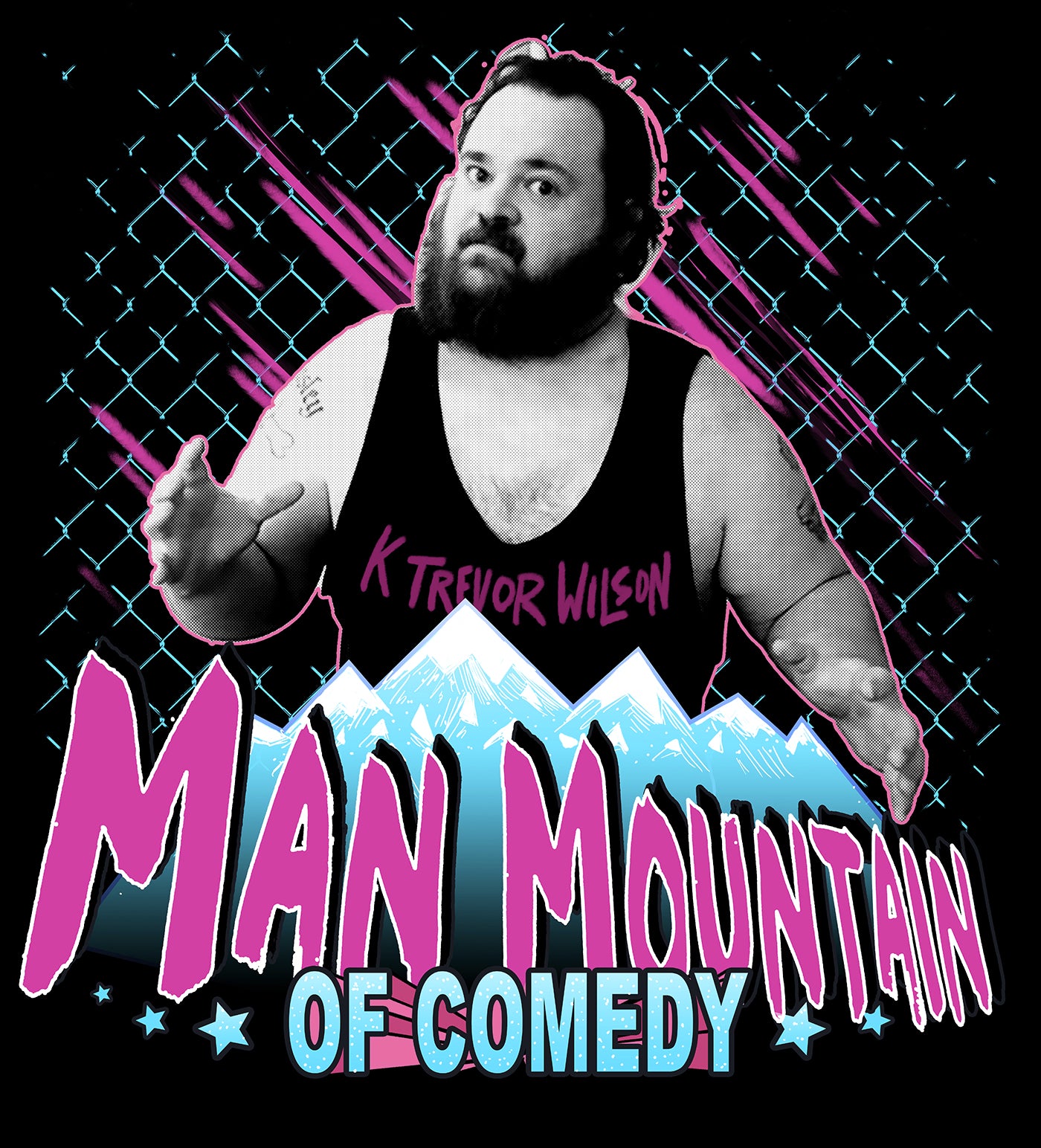 Man Mountain of Comedy Sticker - Black